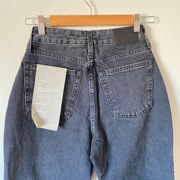 Everlane Curvy 90's Cheeky Straight Leg Ankle Jeans Button Fly Hartford Night 26 - Picture 6 of 9